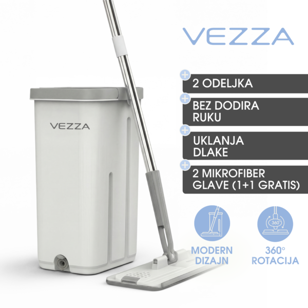 VEZZA Flow mop sa kofom sa dva odeljka bez dodira ruku